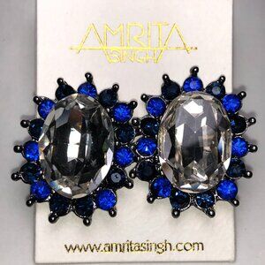 Amrita Blue Crystal Stud Earrings